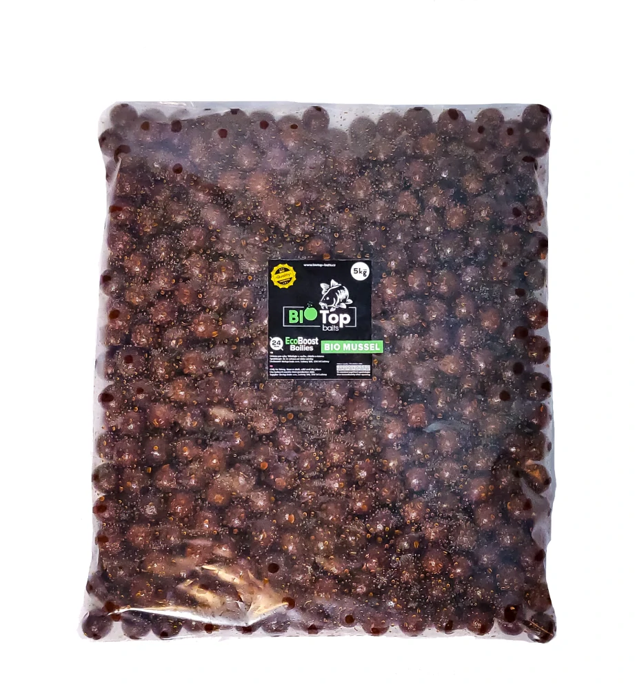 EcoBoost Boilies BioMussel (Mušle / Seafood / Hmyz) - Ø 24 mm , 5 / 10 kg